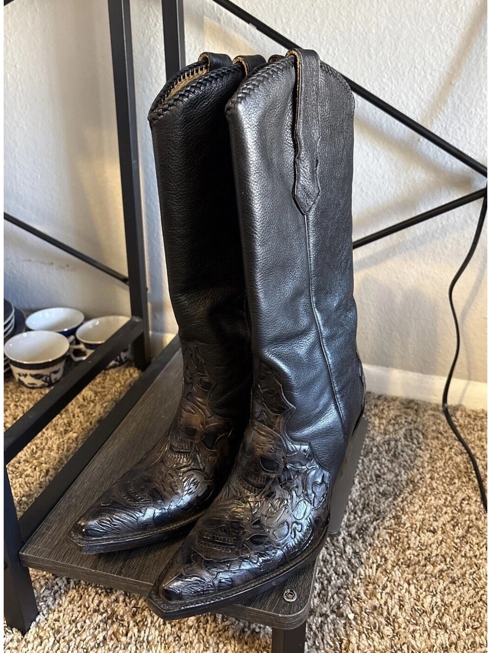 LIBERTY Boot Co Women's Black 42 Muertos Boots Size 7B Western Made in Mexico